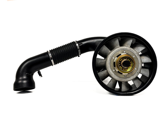 DTW Triebwerk heater fan for Porsche 964 RS and 993 RS heater duct replacement on white background.