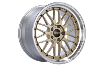 BBS LM for Porsche 5x130 with gold face center.