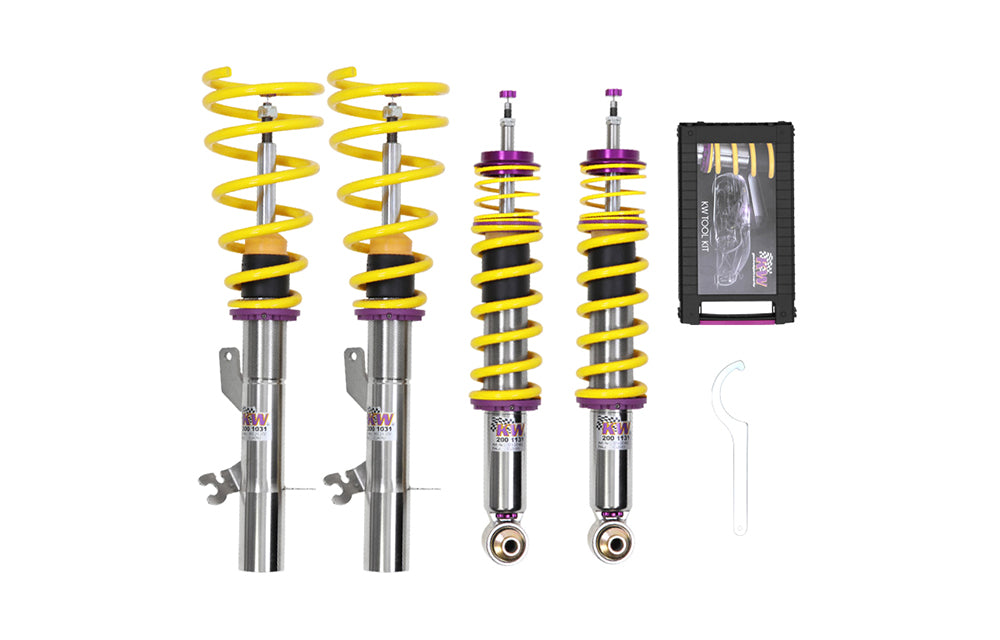 KW V3 coilover kit for Porsche on white background.
