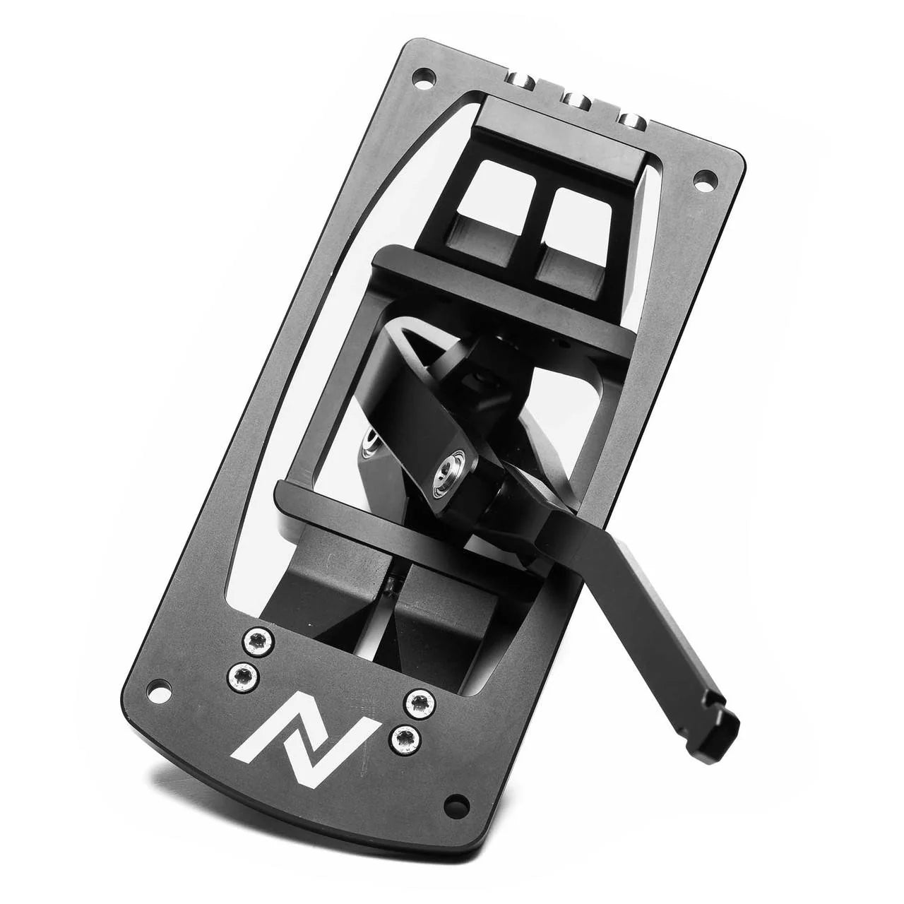 Overhead view of Numeric Short Throw Shifter component in black on a white background.