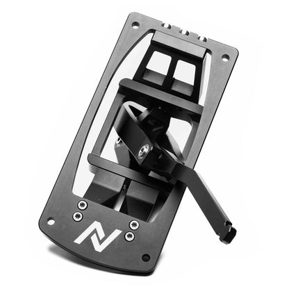 Overhead view of Numeric Short Throw Shifter component in black on a white background.