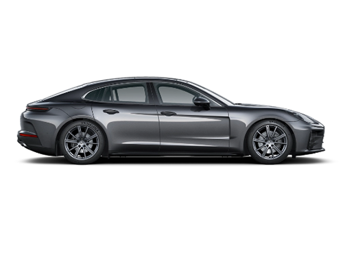 Side view of a gray Porsche Panemera 971 on a white background