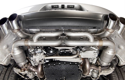 Soul Performance exhaust with anti-drone tubes installed on a Porsche 991.2 Carrera base engine.
