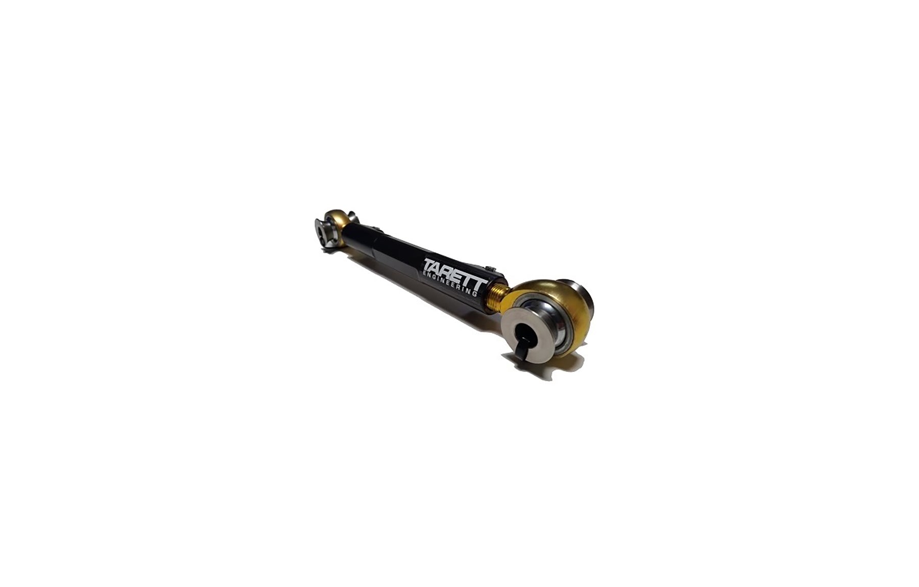 Tarett Engineering rear upper control arm in black and gold links on a white background.
