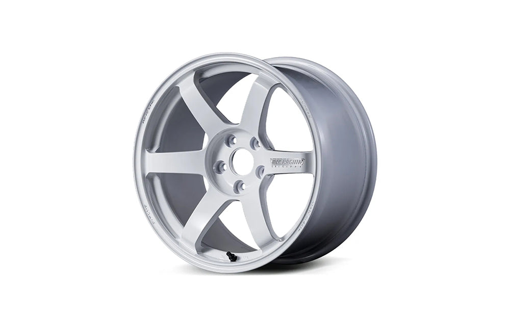 Volk Racing TE37 Saga S-plus in dash white on white background.