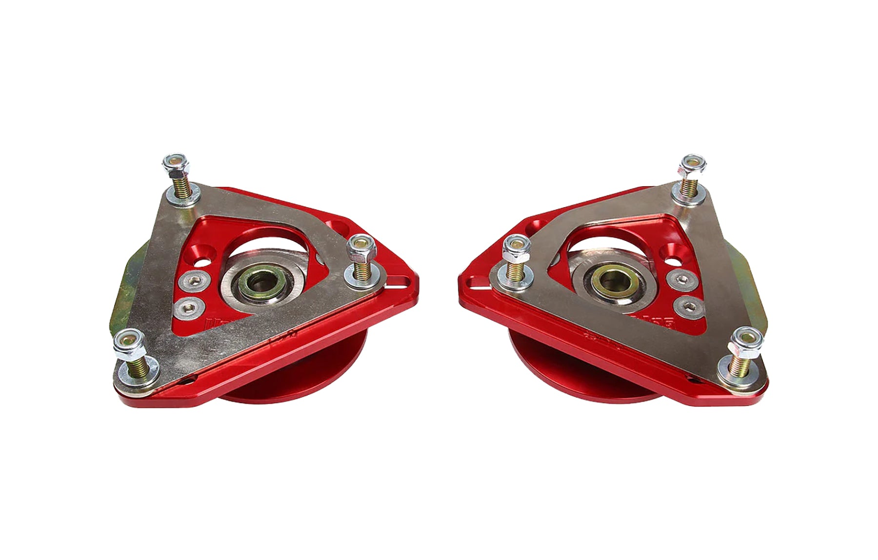 Vorshlag camber plates for Porsche in red on white background.