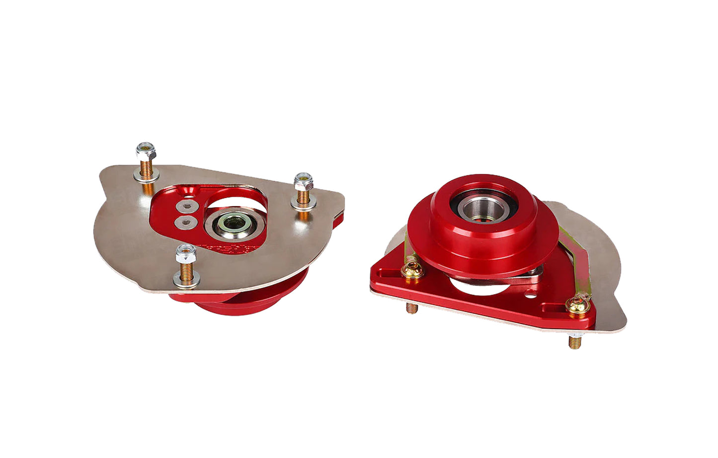 Vorshlag camber plates for Porsche in red on white background.