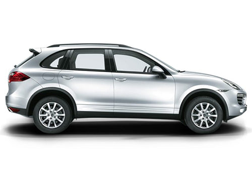 Silver Porsche Cayenne 958 SUV on a white background.