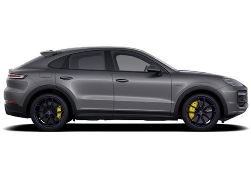 Gray Porsche Cayenne 9Y0 SUV with black rims on a white background