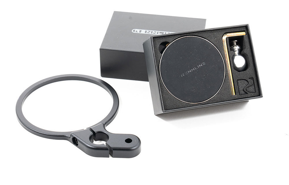Rennline magnetic phone mount kit in box in white background.