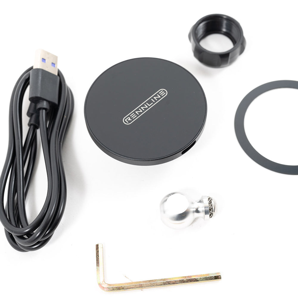Rennline magnetic wireless charger kit in white background.