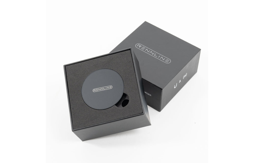 Rennline magnetic wireless charger kit in white background.